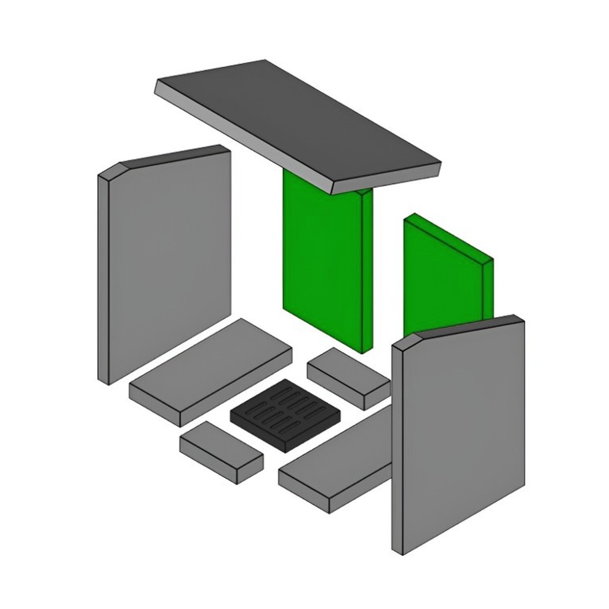UNI-1149 | Brennraum hinten Set 2-teilig