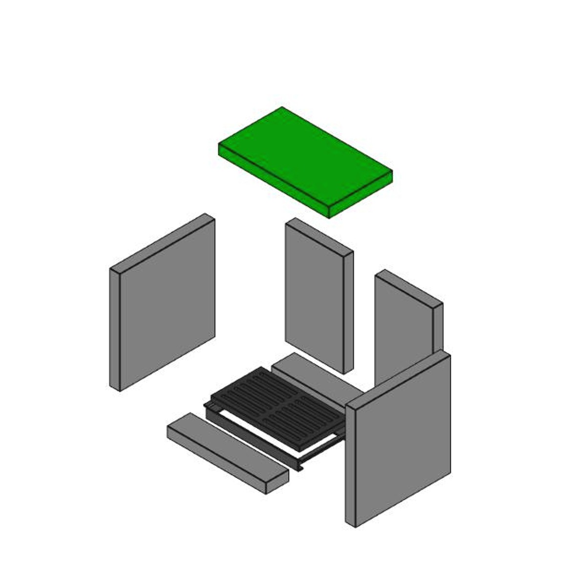 Brennraum Umlenkplatte Einteilig