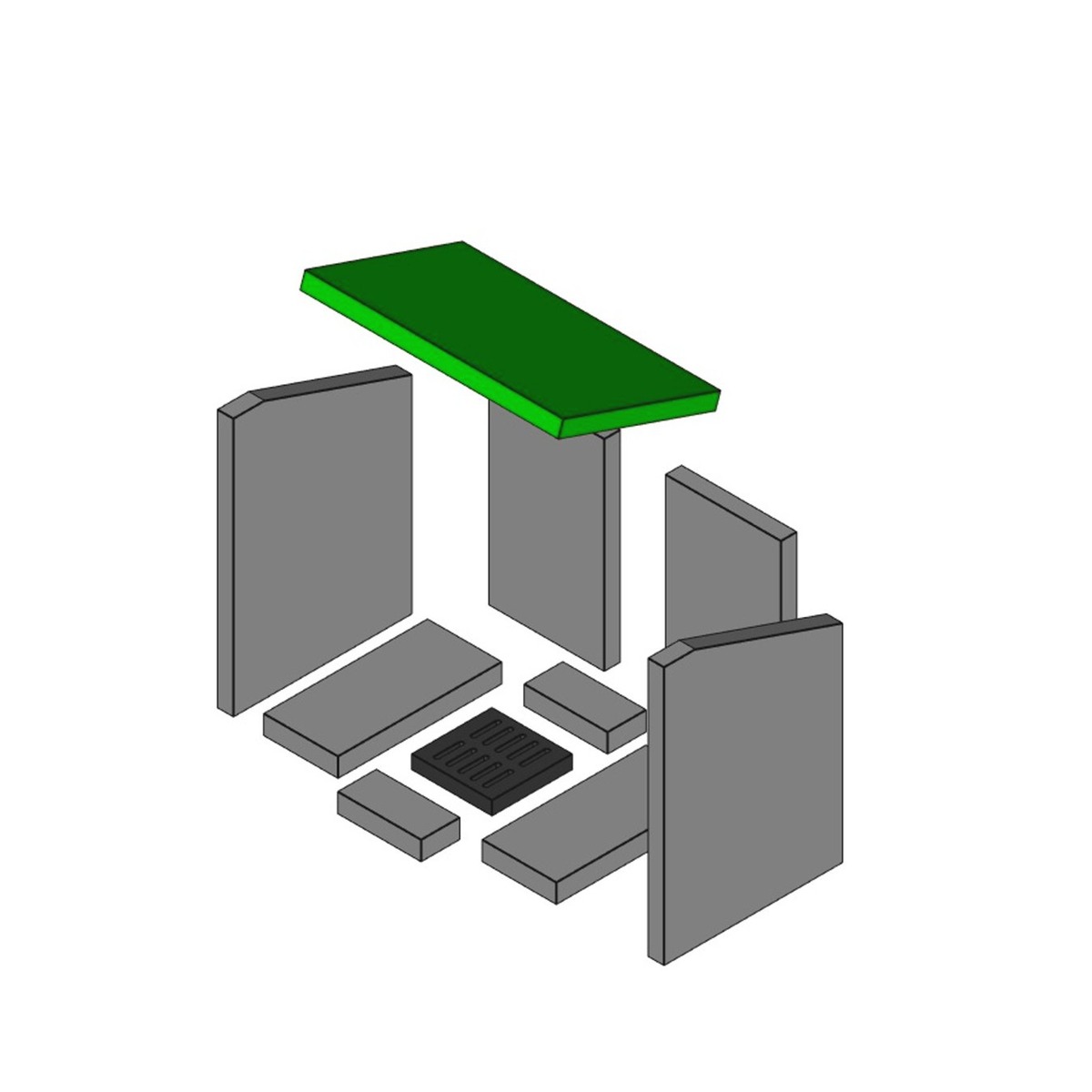 Brennraum Umlenkplatte Einteilig
