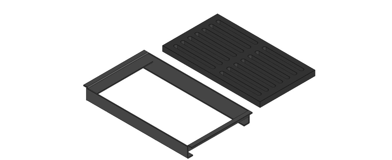 Ascherost mit Rahmen 285 x 175 x 30 mm