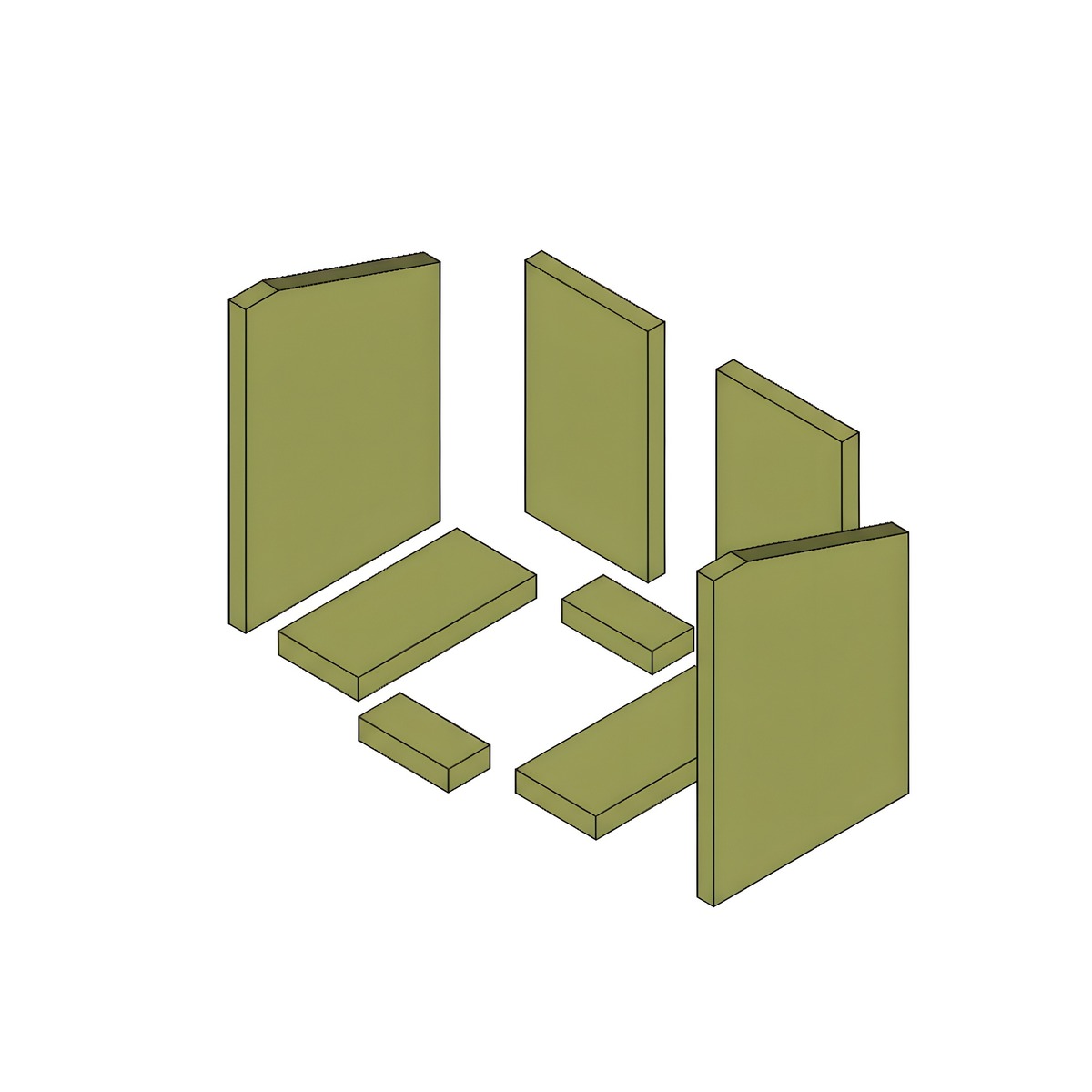 UNI-1149 | Brennraum Vermiculit, komplett, Set 8 teilig