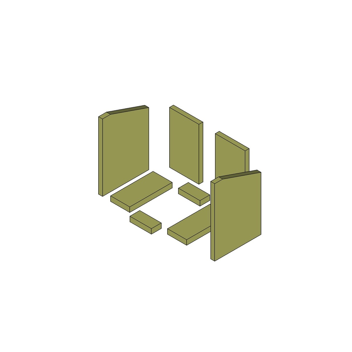 UNI-1149 4.0 | Brennraum Vermiculit, komplett, Set 8 teilig