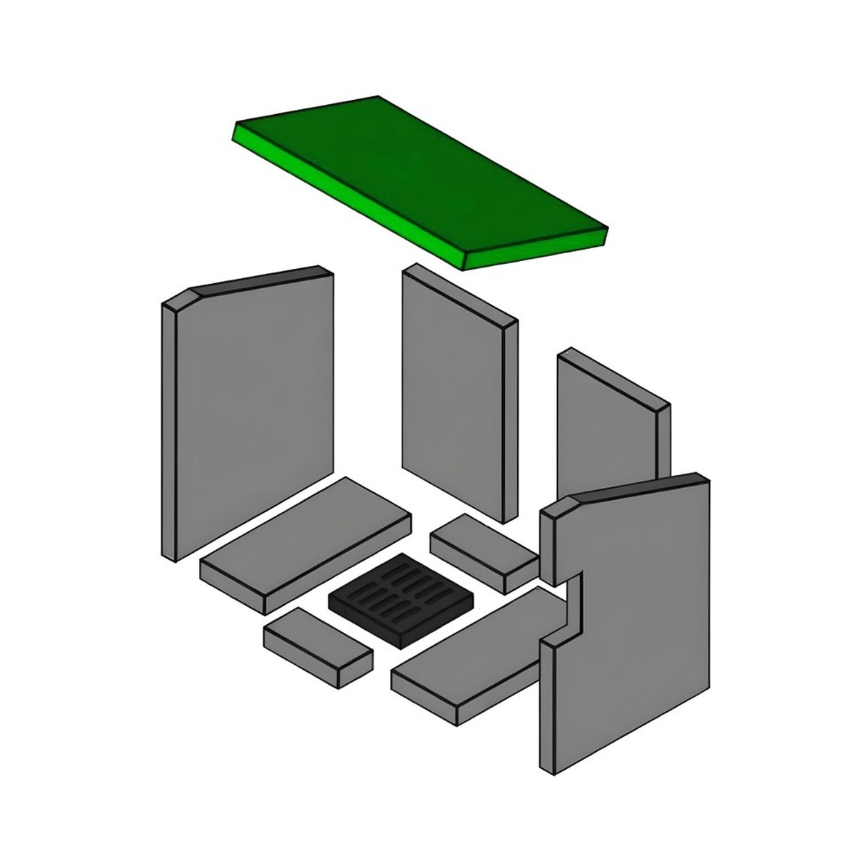 UNI-1186-LR | Brennraum Umlenkplatte einteilig