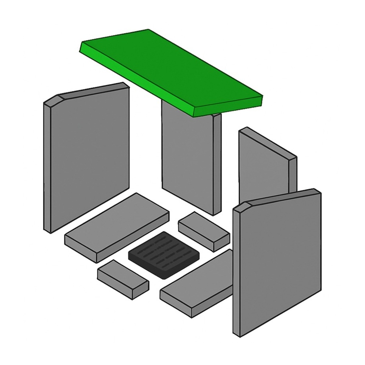 UNI-1189 | Brennraum Umlenkplatte einteilig
