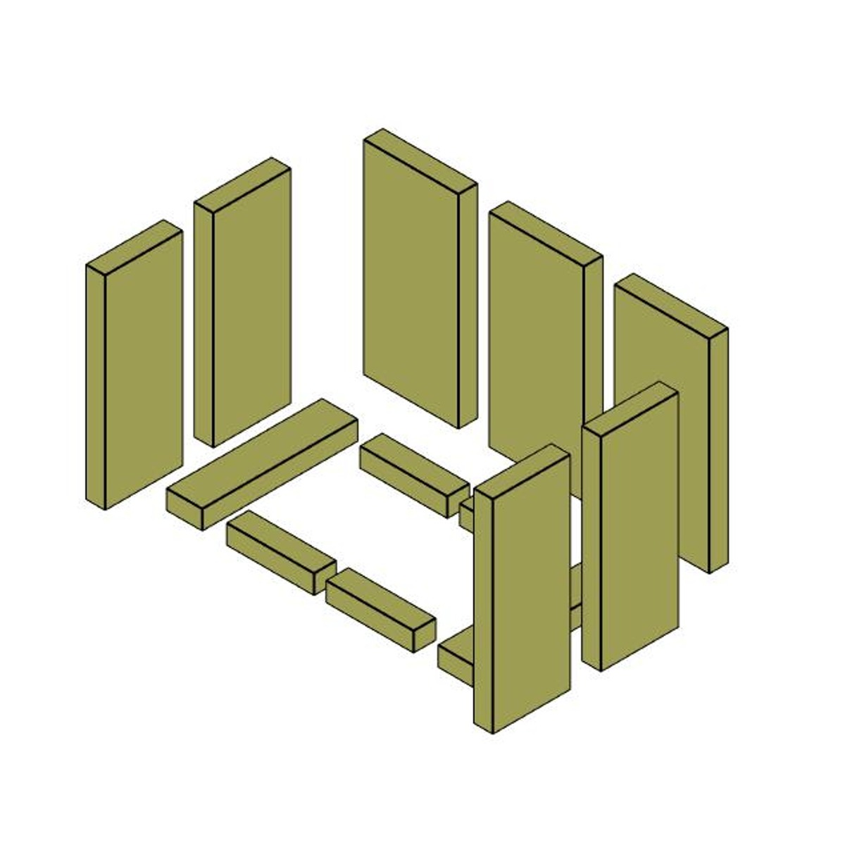 Brennraum Vermiculit, komplett, Set 13-teilig